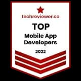 Top mobile app developers badge from techreviewer.co