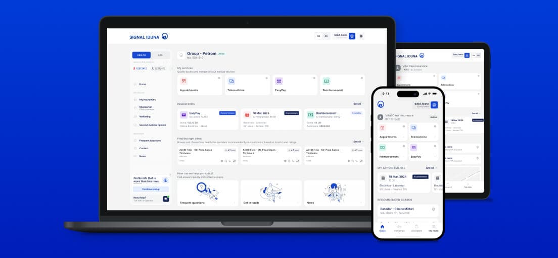 Signal Iduna platform screenshot