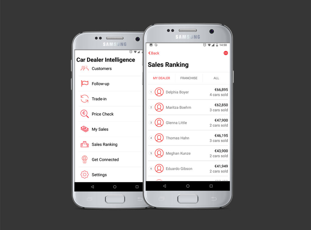 Car Dealer Mobile App Screens