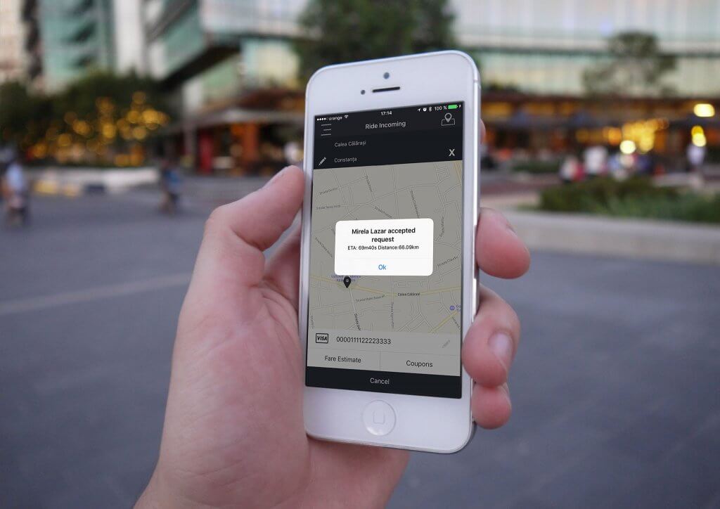 Ride Sharing App - Driver Accepted Request Screen